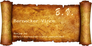 Bernecker Vince névjegykártya